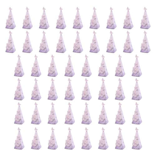 50パック三角形のキャンディー収納ボックス繊細なバタフライ結婚式と誕生日パーティーの砂糖ホルダー装飾デザートテーブルボックス用のプレゼントボックス