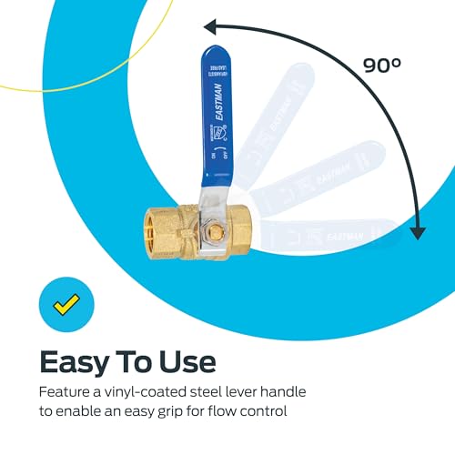 Image of Eastman 1 /2 Inch IPS Heavy Duty Full Port Ball Valve, Brass Plumbing Fitting, 20045LF
