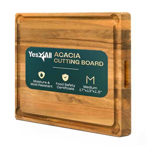 Tabla de cortar de madera de Acacia 43x33x3.8 cm miniatura 1