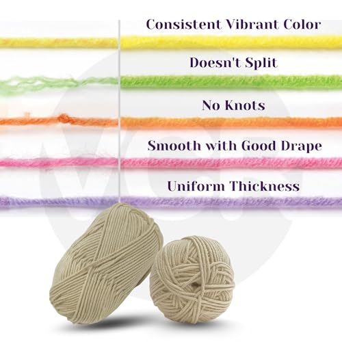 Image of VCR Light Olive Brown Yarn, 100 Grams Hank, 190 Meters Length, Acrylic Ball for Crochet and Knitting, Soft Crosia Threads, Pack of 1 Yarn, Suitable for DIY Crafts