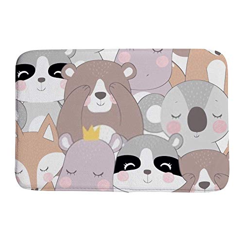 Tapis de bain raton laveur lavable pour une sortie de douche douce