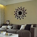 WELLSTRONG 3D Sunflower Wall Mirror Stickers Acrylic Mirror Style Removable Decal Vinyl Art Sun Wall