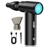 【日本プロ監修・宇宙航空アルミ】IroikiStyle エアダスター 電動エアダスター 超強力エアダスター 無段階風量調整 USB-C充電式 ブロワー 洗車 PC 掃除/キーボード/車内/カメラに ノズル2種類+ブラシ付属 収納袋付き（ブラック）