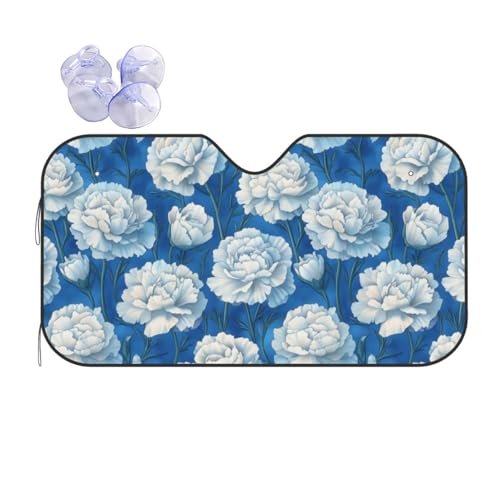 Parasol portátil de flores blancas para proteger furgonetas y camiones del sol