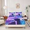 Japanese Anime Girl Bedding Set 3D Anime Gifts Bed Sheets Queen for Kids Boys Guys Japanese Style Fitted Sheet, Cartoon Printed Kawaii Girls Sheets Romance Cherry Blossoms Fitted Bed Sheets - Image 3