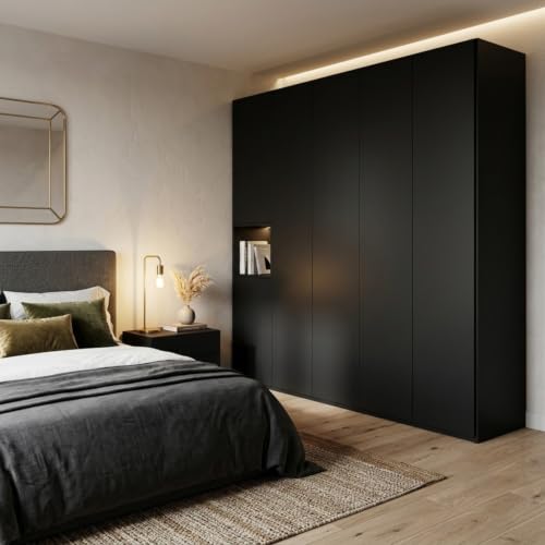 Image of HOME13 Black Matte Wallpaper Peel and Stick Black Contact Paper Self Adhesive Removable for Cabinets Bedroom Drawer Liner Table and Door Decoration(20x50 Inch)