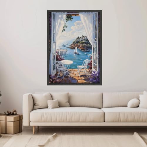 Paysage côtier en tableau moderne et grand format pour salon chic - 4