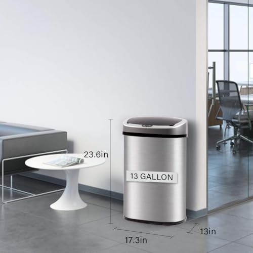 Fdw 1364 Kitchen Trash Can For Bathroom Bedroom Home Office Automatic Touch Free Garbage Bin thumb #2