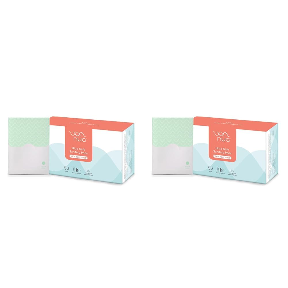 Nua Ultra-Safe Sanitary Pads For Women |50 Ultra Thin Pads | Medium-XL | Safe on Skin | Toxic-Free & Rash-Free | Unscented | 50% Wider Back | Leakproof | With 50 Secure Shield Covers| Made Safe (B0CRBHWCWS) Amazon Price History, Amazon Price Tracker