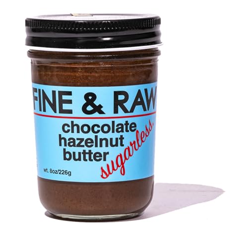Fine & Raw Sugarless Chocolate Hazelnut Butter Spread 8 Ounce