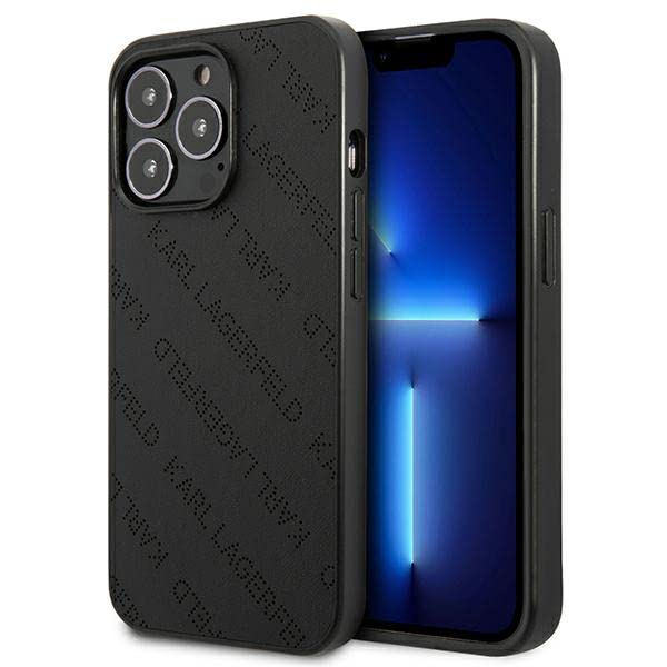 Karl Lagerfeld KLHCP13LPTLK Coque de protection rigide pour iPhone 13 Pro / 13 6,1" Noir perforé