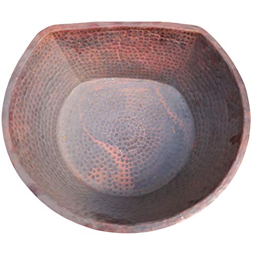 Rustic Copper Demilune Half round Bowl Foot Bowl