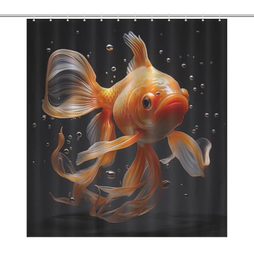 Rideau de douche poisson de qualité supérieure avec œillets renforcés et crochets - 7