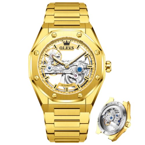 Image of OLEVS Automatic Watch for Men Self Winding Mechanical Luxury Business Stainless Steel Multi Calendar Waterproof Luminous Wrist Watches