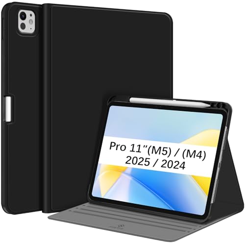 Étui iPad Pro 11 M5 M4 Fintie noir rigide avec support intelligent