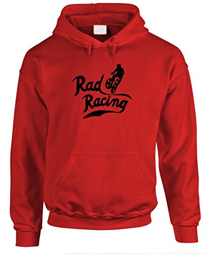 RAD Racing Retro Vintage 80's BMX Biking - Mens Pullover Hoodie, XL, Red
