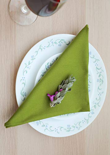 Amour Infini Cotton Napkins | 12 Pack | 18 X 18 Inch | 100% Ring Spun Premium Cotton | Perfect For Restaurants, Events And Dinner Napkins | Highly Absorbent Cloth Napkins | Green #TOP2