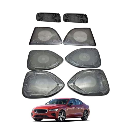 Embellecedores para altavoces en negro mate de alta resistencia para S60 y V60, kit de 8 piezas