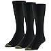 Gold Toe Men's Cotton Metropolitan Dress Sock 3 Pack, Black, 10-13 (Shoe Size 6-12.5)