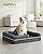 FEANDREA Dog Bed, Orthopedic Dog Sofa, Memory Foam Dog Mat, Removable Cover, Waterproof, Machine Washable, Anti-Slip, Raised Edges, 36 x 28 x 10 Inches, Dark Gray UPGW067G01
