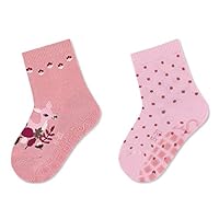 Sterntaler Baby-Mädchen ABS-Söckchen DP Rehkitz+Tupfen Hausschuh-Socken, Rosa, 20