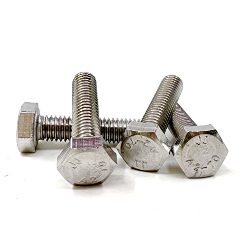 Image of M6 Hex Bolt, M6-1.0 x 25mm Hex Head Screw Bolts, 304 Stainless Steel, Fully Threaded, Plain Finish, Hex Tap Bolts 20Pcs (M6x25mm)