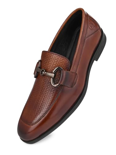 Image of ALBERTO TORRESI Premium Branded Horsebit Formal Leather Loafer with TPR Sole and Heel Support