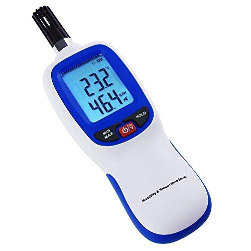 Skyking Digital Psychrometer | Temperature and Humidity Meter | Thermometer Hygrometer Monitor with Dew Point and Wet Bulb Temperature, Backlight, Max/Min Value, Data Hold