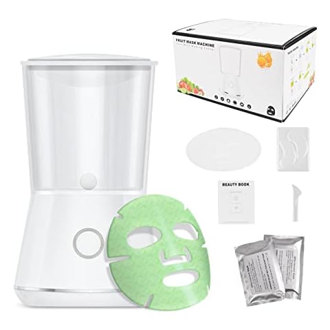 Face Mask Maker with 32Pcs Collagen, DIY Natural Fruit Vegetable Mask, Automatic Face Mask Machine for Eye Chest Hand Neck Skin Care, SPA Facial Skin Care (Battery) Cover