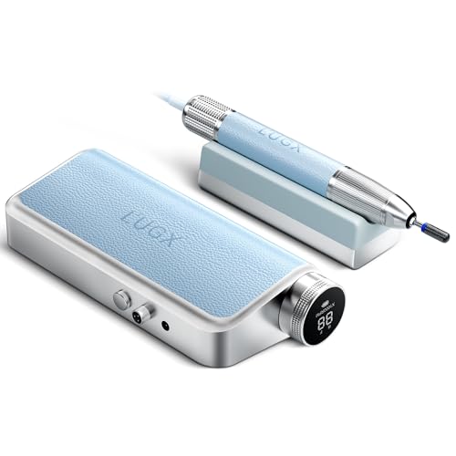 L'UGX Professional Nail Drill, Waterproof 35000RPM Brushless Electric Nail File, Rechargeable, Low...
