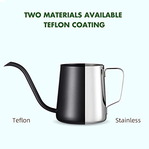 Chaleira de café WooDlan, 600 ml, chaleira de café, cafeteira de aço inoxidável com alça de presente
