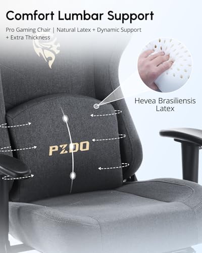 Gaming Chair, Gaming Chairs for Adults, Ergonomic Computer Chairs with Footrest & Lumbar Support, High Back Fabric PC Office Chair, Gamer Chair, 165°Recliner, Teens, 350LBS, Comfy, image 5