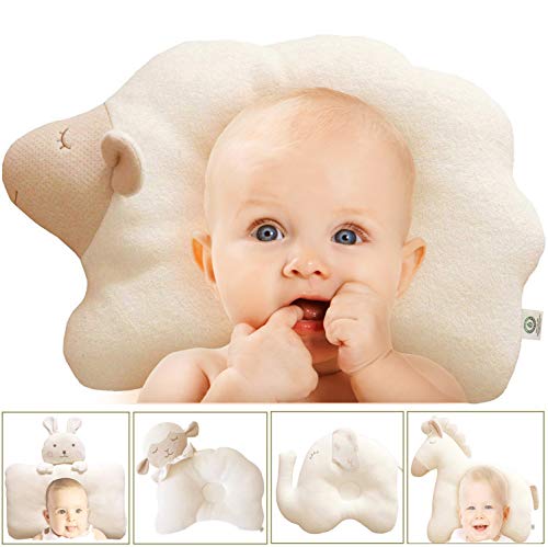 Global Certified Organic Cotton Baby Pillow, No Bleaches, No Printing, Protection for Flat