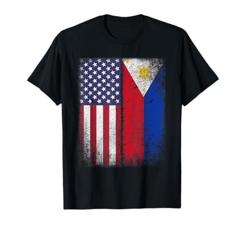 Filipino Roots American Grown Philippines USA Flag America T-Shirt