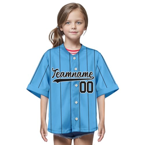 Lonhooker Custom Baseball Jersey Kids Button Down Jersey Shirt Hip hop Jersey for Kids