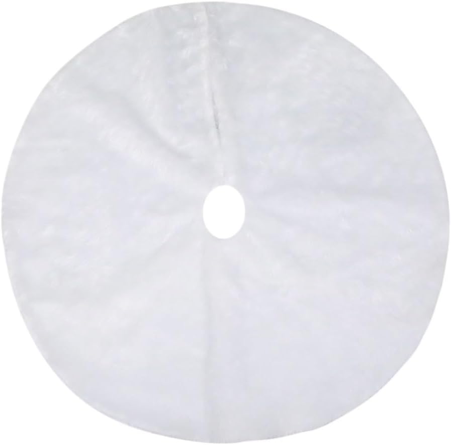 Tree Skirt Christmas Christmas Tree Skirt White Plush Plush Christmas Tree Skirt Christmas Tree Bottom Decoration Tree Foot Skirt Christmas Skirt Tree(90cm)