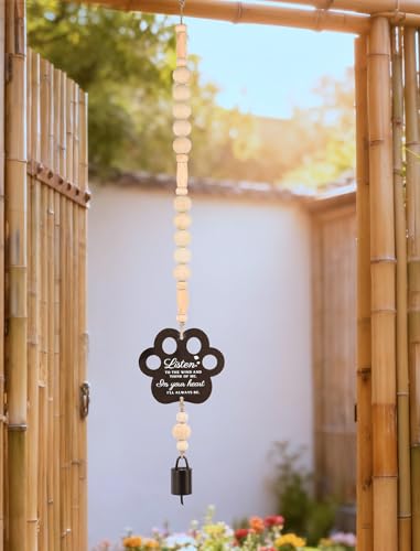 Pet Memorial Wind Chimes with Pawprint, Pet Memorial Gifts for Loss of Dog