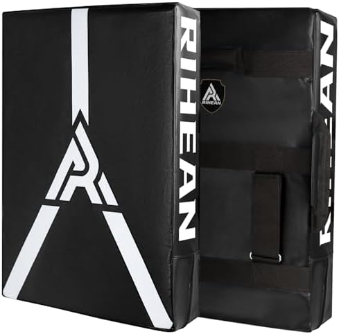 Large Kick Shield - 24" Muay Thai Kickboxing Pad with 5 Padded Ha...