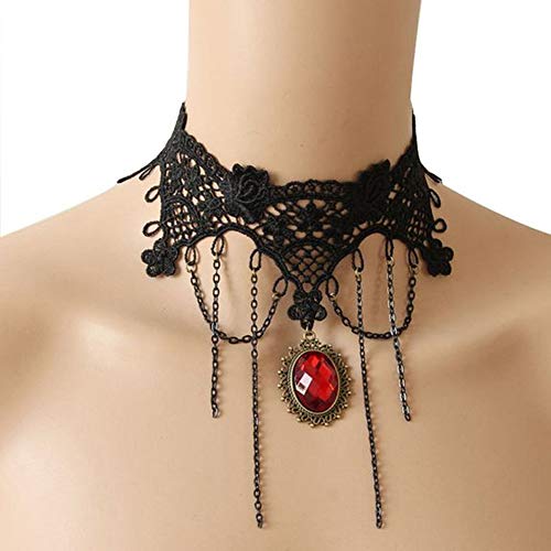 Elegant Crystal Princess Style Lace Fake Collar Necklace Chain For Women/Lady/Girl Cosplay Decoration #TOP1