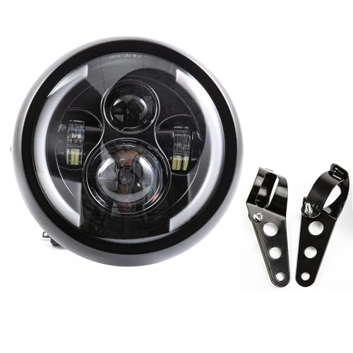 Phare moto Phare avant 7,5 pouces Led Moto Lampe frontale pour Cafe Racer Bobber Chopper