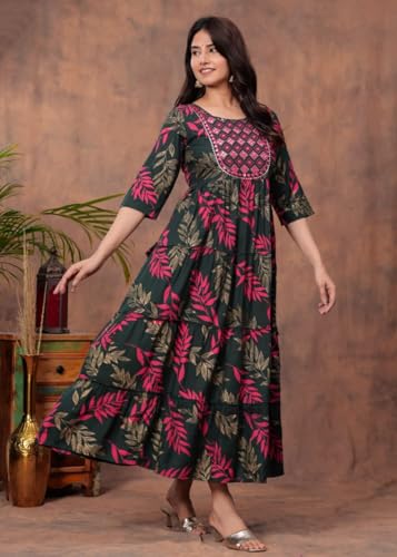 Image of Women's Rayon Embroidered Long Anarkali Kurta|Anarkali Gown for Women and Girls|Women's Kurtas & Kurtis