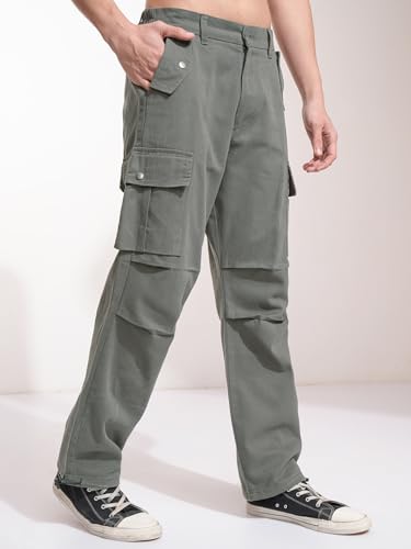Image of Highlander Men's Utility Pocket Cargo Trousers |Parachute Cargo Trousers |Durable & Functional | Outdoor Ready | Trouser for Men | Men Trousers