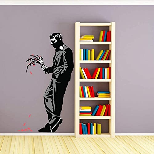 2021年の新家の装飾のウォールステッカーは削除できますおしゃれ ウォールステッカー 壁紙 DIY (花を持っている男, 140x70cm)