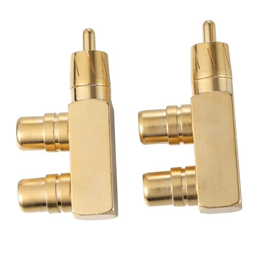 VILLCASE 2 Stück Rechtwinkliger Cinch-splitteradapter Stecker Buchsen Aus Reinem Kupfer Vergoldet Für Audio-geräte Mikrofone Mischpulte Subwoofer Professionelle Soundkarten