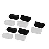 10 Pcs HDMI Female Port Silicone Anti Dust Cover Protector Black Clear