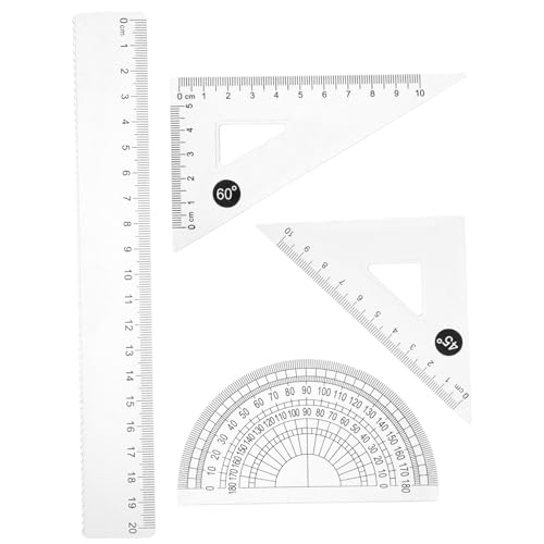 VILLCASE Math Ruler Protractor Triangle Set 20cm Geometric Set Professional Measuring Tool for Architects Engineers Students