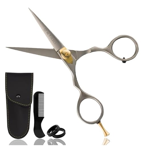 ONTAKI Premium Hand Forged Barber Salon Japanese Steel Beard Mustache Hair Shears Scissors for Bangs Haircuts