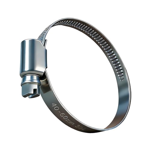 YOOZIYA 10pcs Hose Clip Clamps 32-50mm Adjustable A2 304 Stainless Steel Metal Worm Drive Pipe Clips for Ducting,Dryer Vent,Plumbing,Automotive,Fuel Hoses