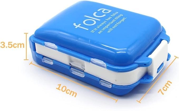 VAJIN Medicine organizer boxes with all categories of pill organizers boxes, pouches, portable and small & large for home and travel, weekly and daily pill storage boxes (8 Part Folca Pill Case) 1