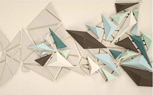 Papier peint 3d triangle en trois dimensions salon 300x210 - 4